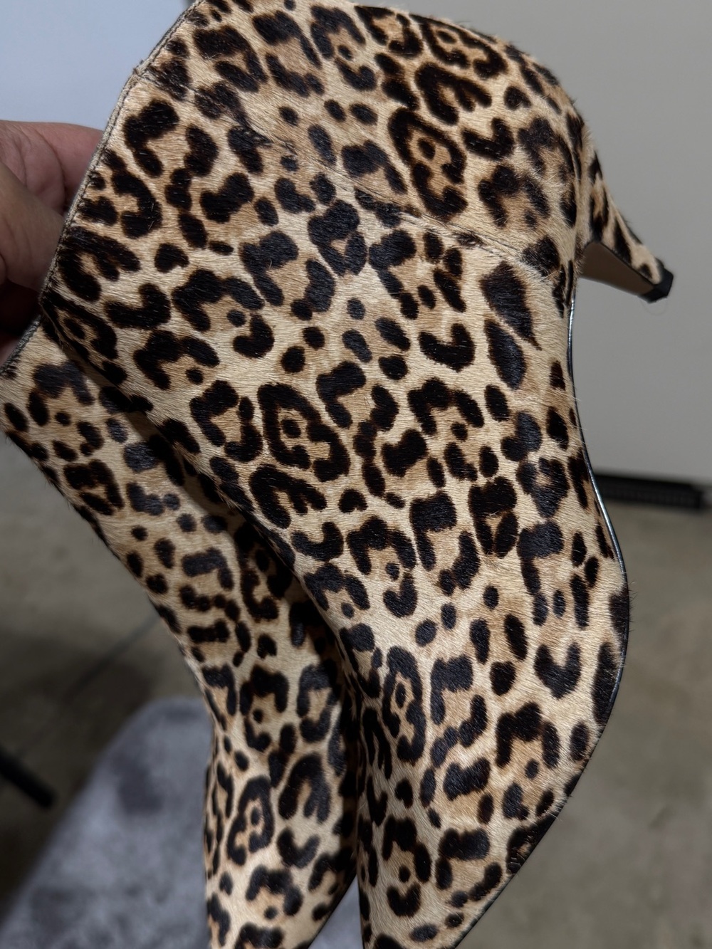 Sam Edelman Leopard Print Pointed Ankle Booties - Black & Tan - Picture 4 of 9